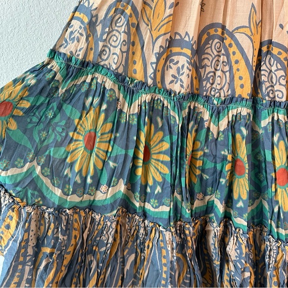 FREE PEOPLE Super Thrills Convertible
Maxi Skirt in Blue Sky Combo SZ L - Picture 4 of 8